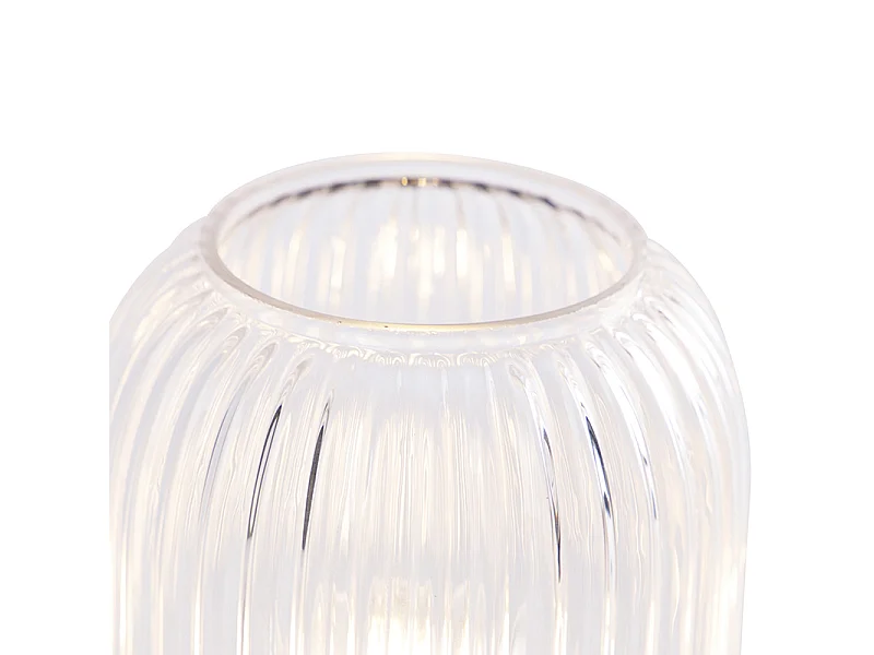 Lampe de table Art Déco laiton avec verre - Banci