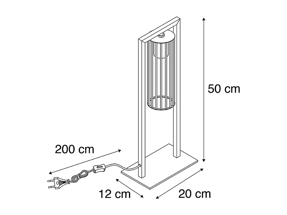 Lampe de table moderne noire - Balenco Wazo