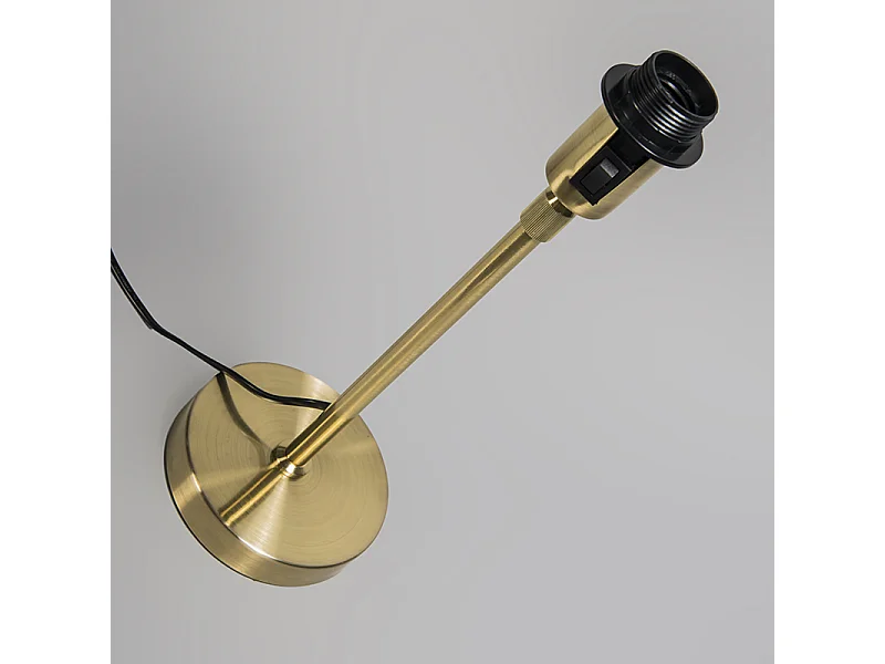 Lampe de table or / laiton avec abat-jour noir 25 cm réglable - Parte