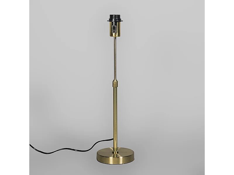 Lampe de table or/laiton avec abat-jour noir 25 cm réglable - Parte