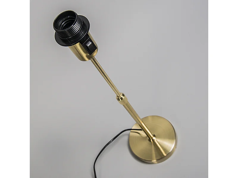 Lampe de table or/laiton avec abat-jour noir 25 cm réglable - Parte