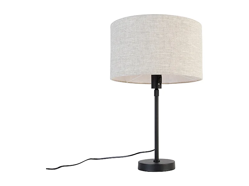 Lampe à poser noire orientable avec abat-jour gris clair 35 cm - Parte
