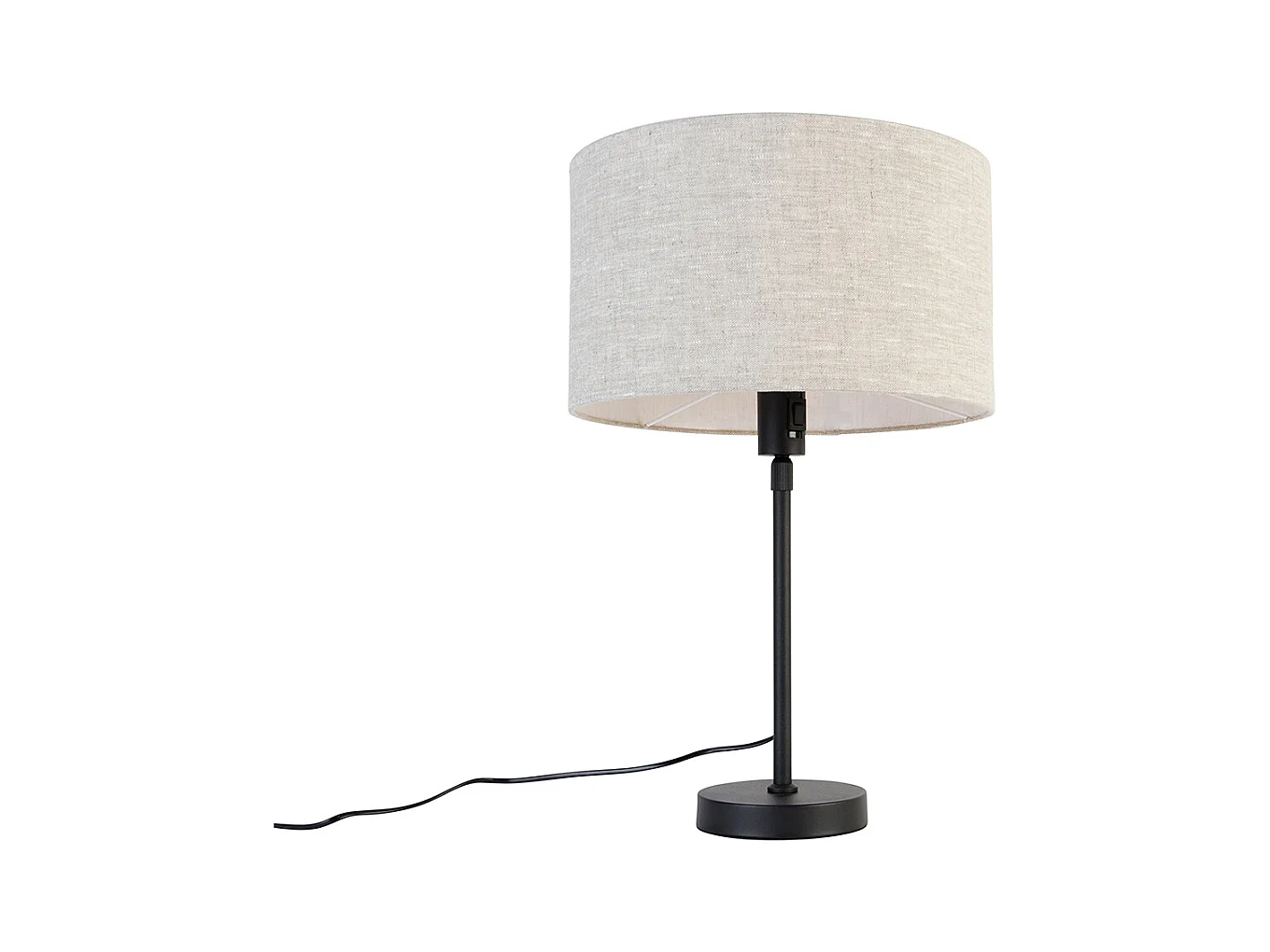 Lampe à poser noire orientable avec abat-jour gris clair 35 cm - Parte