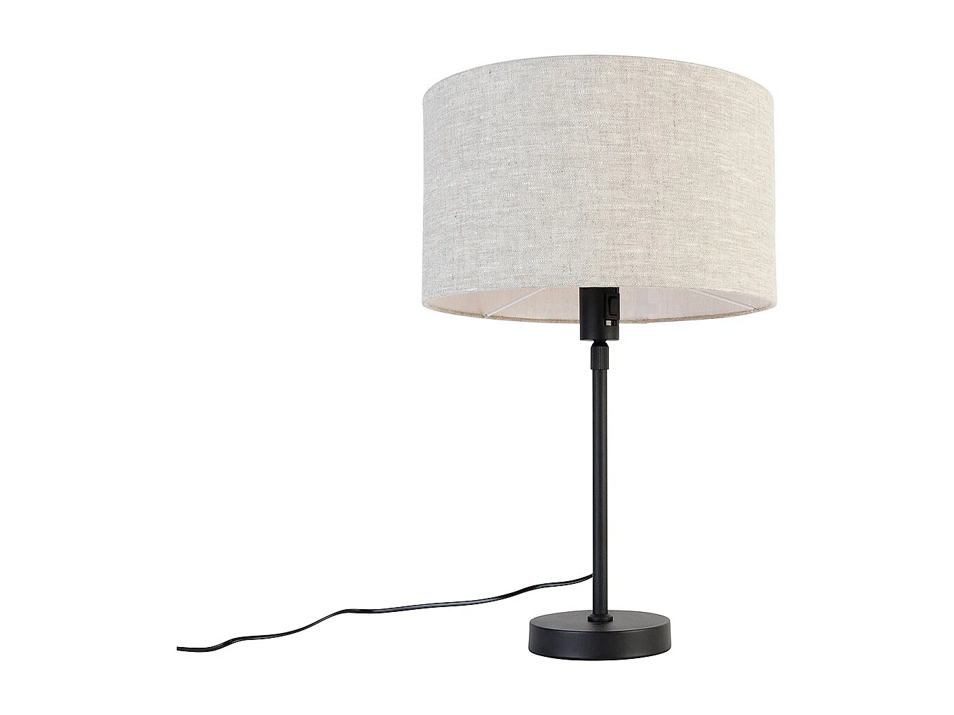 Lampe de table noire réglable avec abat-jour gris clair 35 cm - Parte