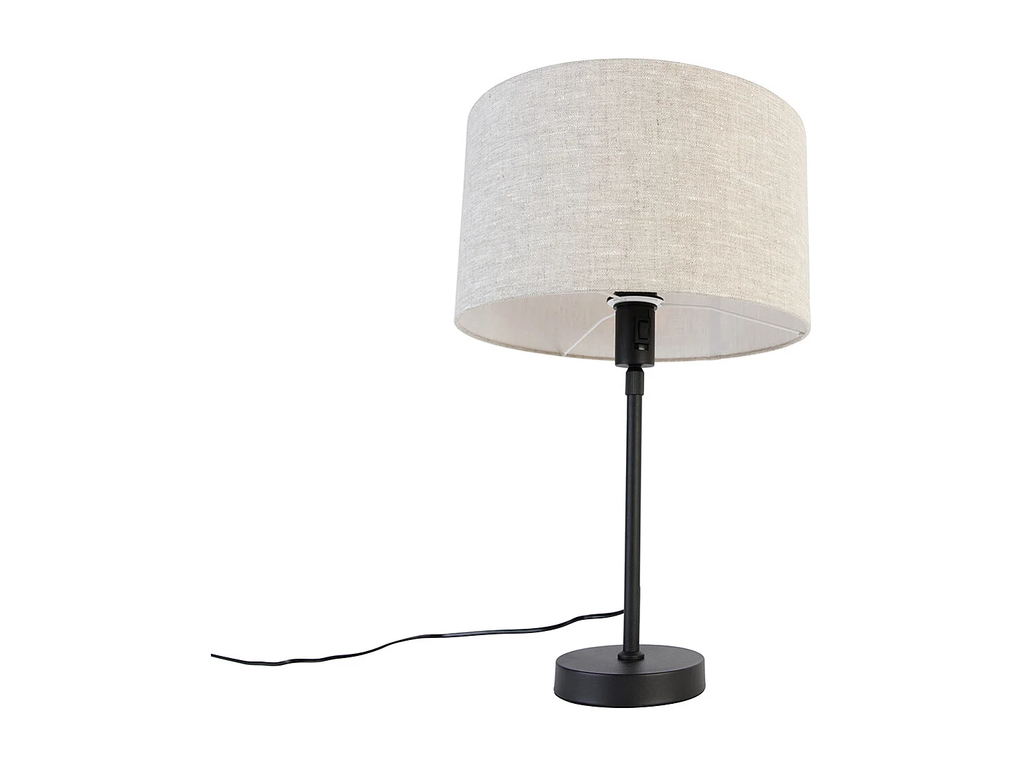 Lampe de table noire réglable avec abat-jour gris clair 35 cm - Parte
