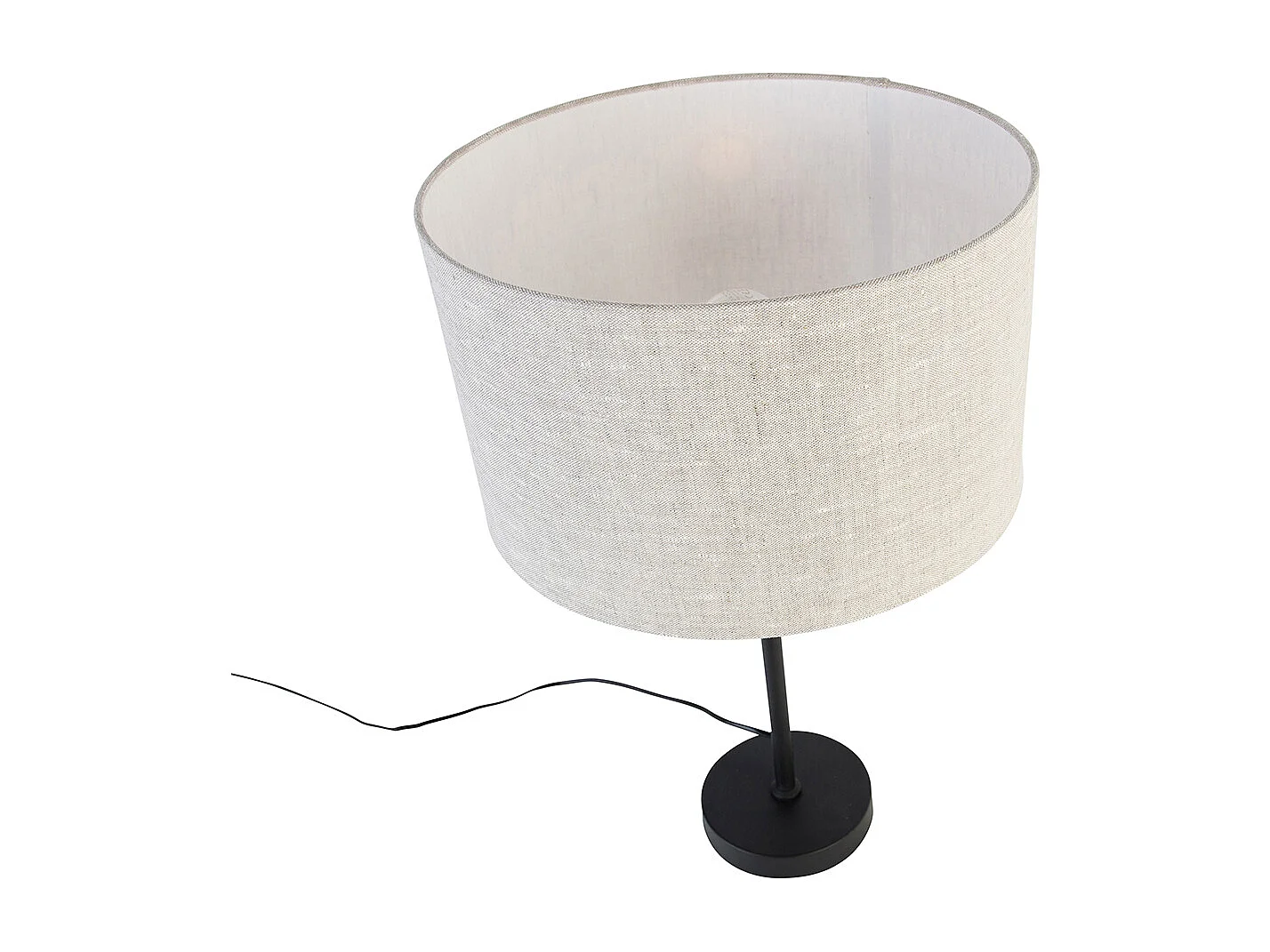 Lampe de table noire réglable avec abat-jour gris clair 35 cm - Parte