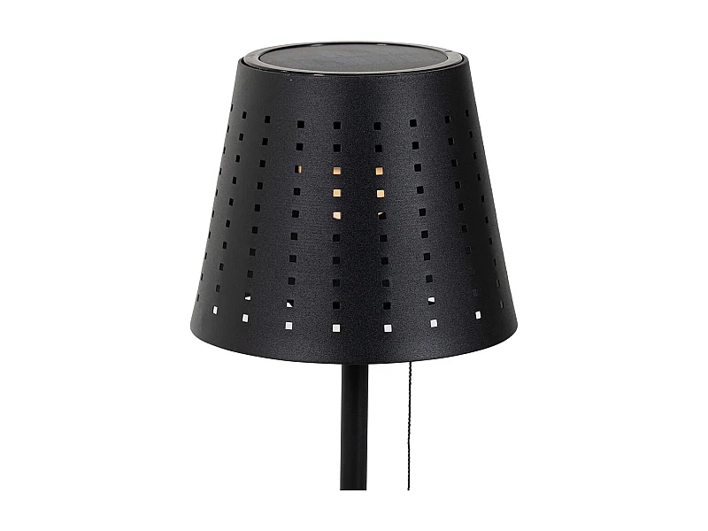 Lampe de table d'extérieur noire avec LED dimmable en 3 étapes rechargeable et solaire - Ferre