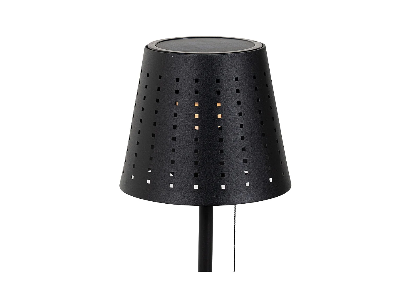 Lampe de table d'extérieur noire avec LED dimmable en 3 étapes rechargeable et solaire - Ferre