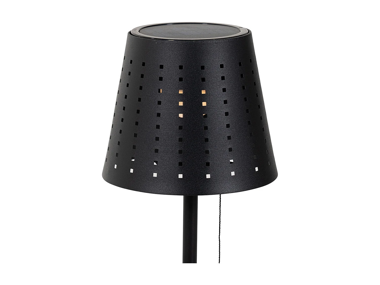 Lampe de table d'extérieur noire avec LED intégrée, 3 niveaux de luminosité, rechargeable et solaire - Ferre