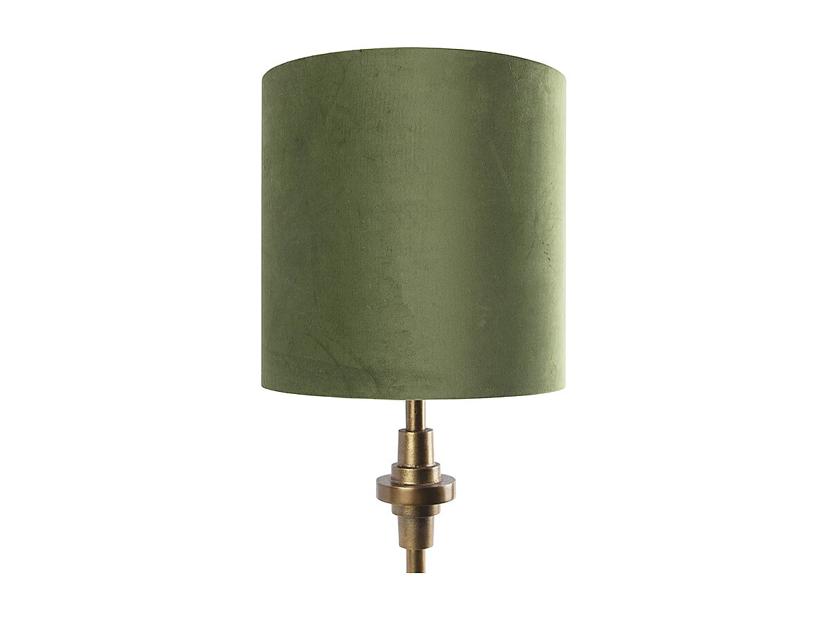 Lampe de table bronze velours abat-jour vert 40 cm - Diverso