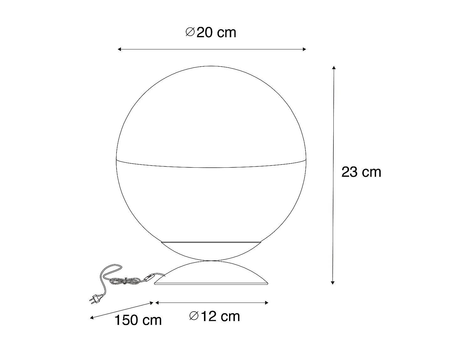 Lampe de table rétro noire avec verre clair - Eclipse