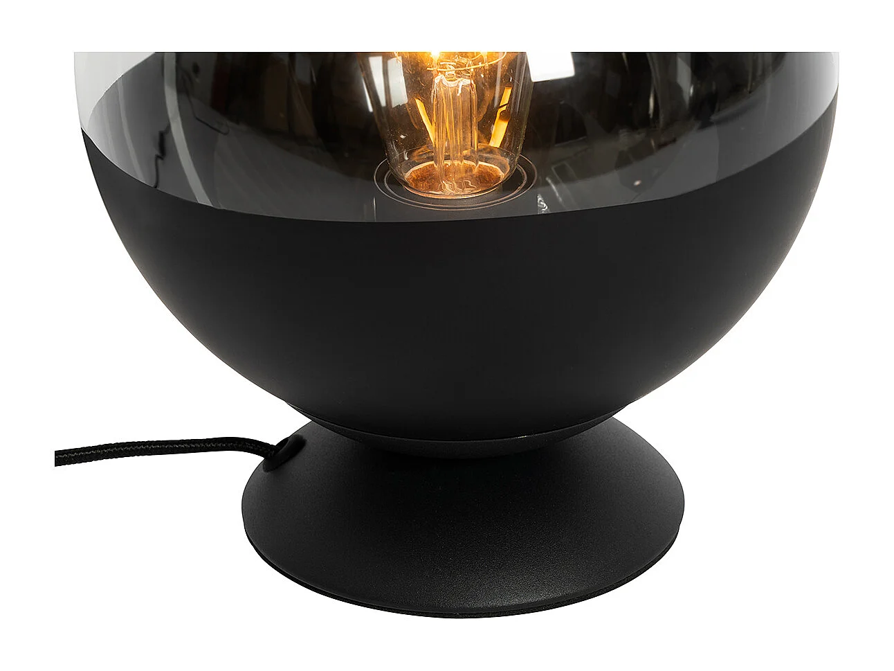 Lampe de table rétro noire avec verre clair - Eclipse