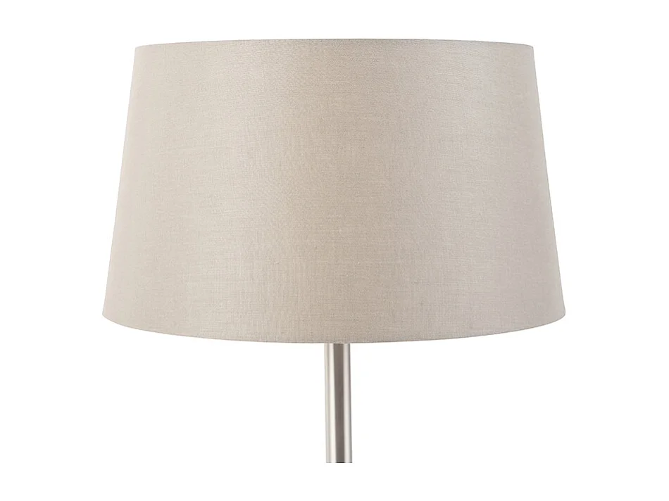 Lampe de table moderne en acier avec abat-jour taupe 35 cm - Simplo