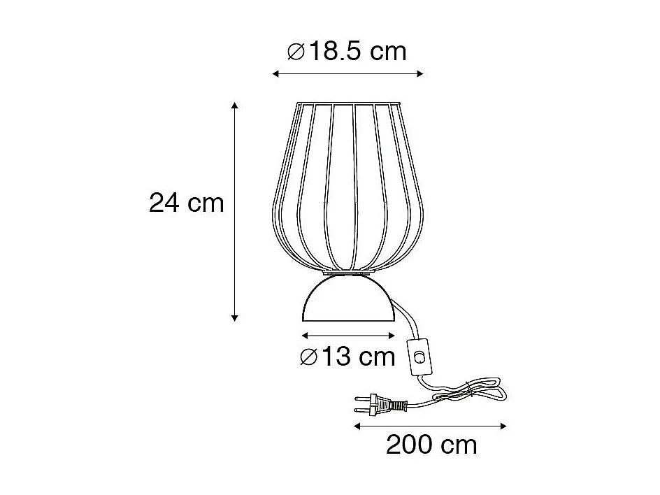 Lampe de table moderne filaire noire - Palica