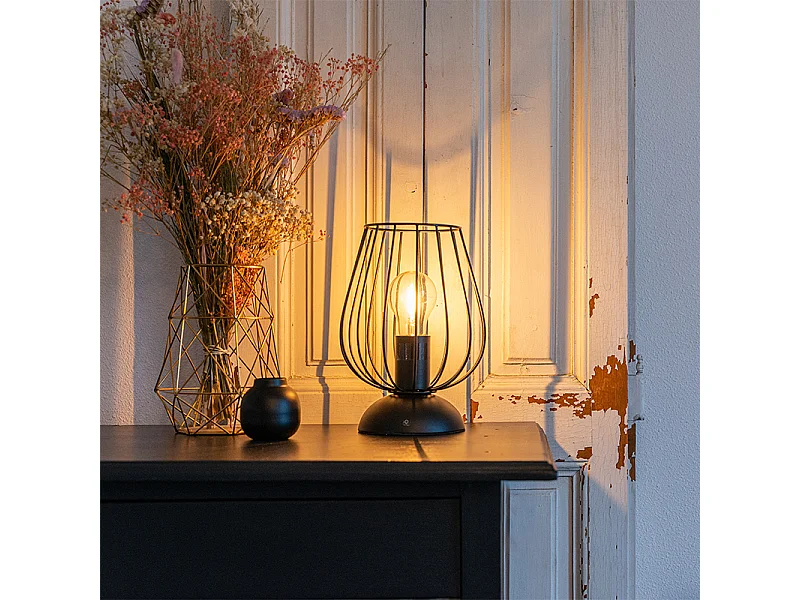 Lampe de table moderne filaire noire - Palica