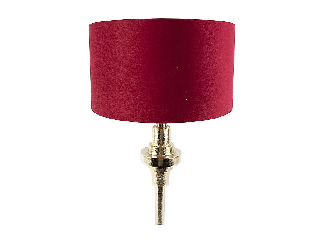 Lampe de table Art Déco avec abat-jour en velours rouge 35 cm - Diverso