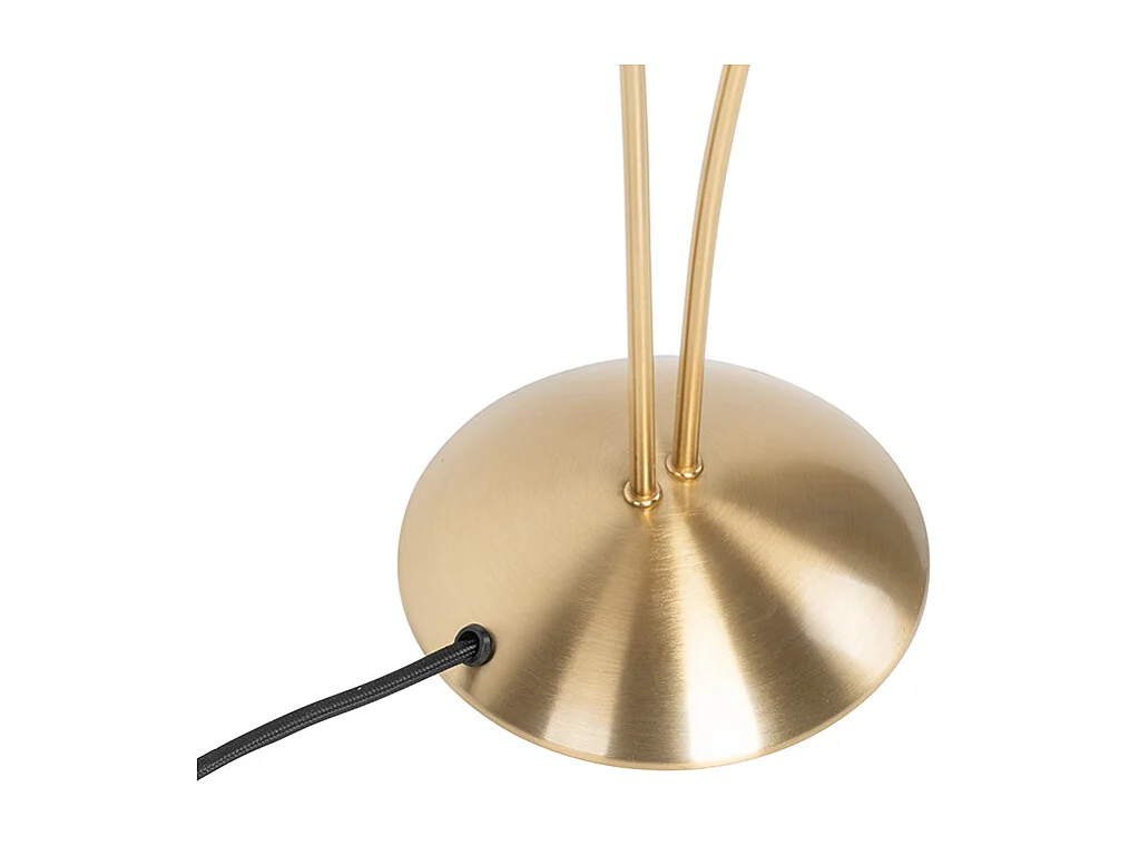 Lampe de table moderne dorée à 2 lumières avec verre fumé - Athènes