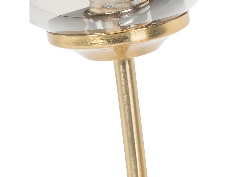 Lampe de table moderne dorée 2 lumières avec verre fumé - Athènes