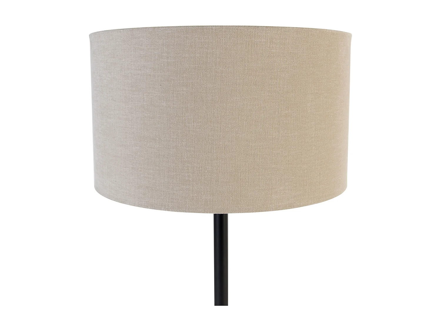 Lampe de table moderne noire avec abat-jour bouclé marron clair 35 cm - Simplo