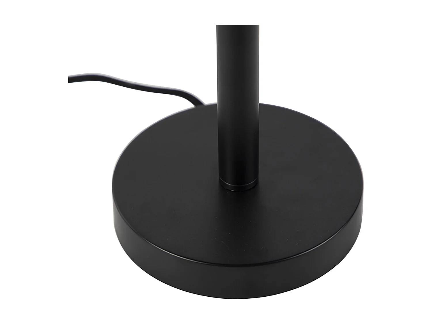 Lampe de table moderne noire avec abat-jour en boucle marron clair 35 cm - Simplo