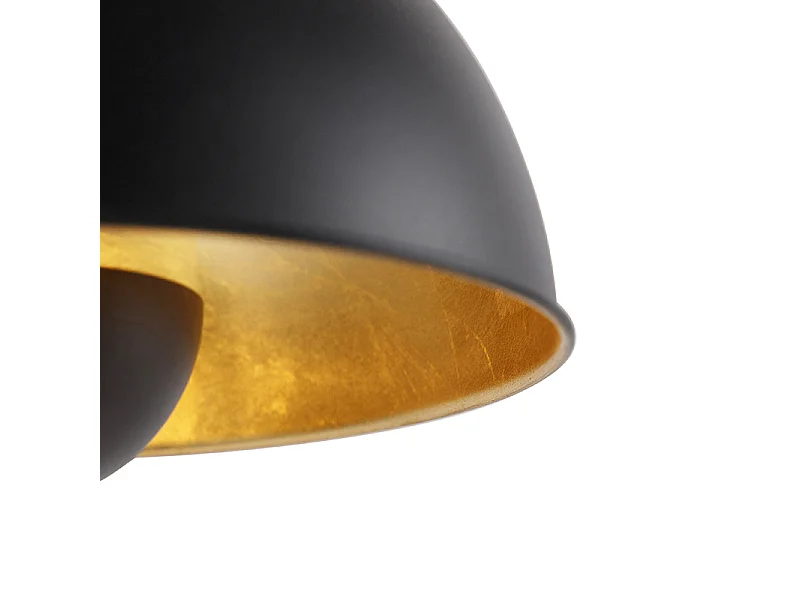 Lampe de table rétro noire avec or - Magnax