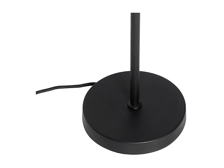 Lampe de table noire avec verre fumé et transparent 6 lumières - Bonnie