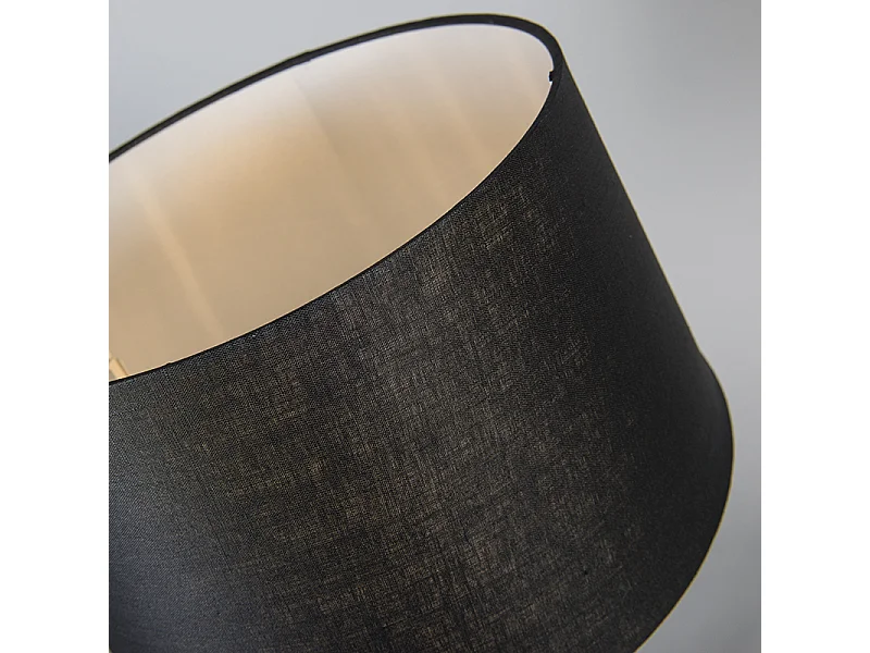 Lampe de table blanche avec abat-jour noir 35 cm réglable - Parte