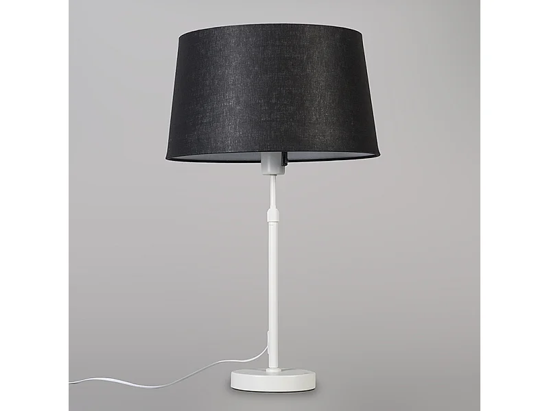 Lampe de table blanche avec abat-jour noir 35 cm réglable - Parte