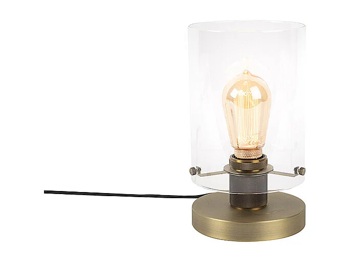 Lampe de table scandinave bronze avec verre - Dôme