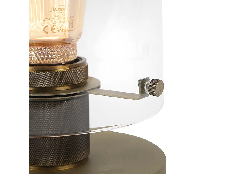 Lampe de table scandinave bronze avec verre - Dôme