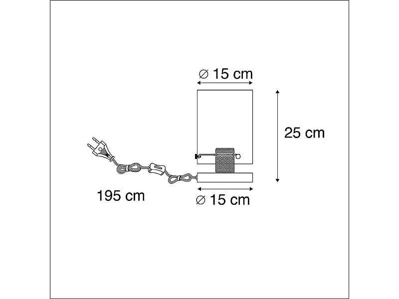 Lampe de table scandinave bronze avec verre - Dôme