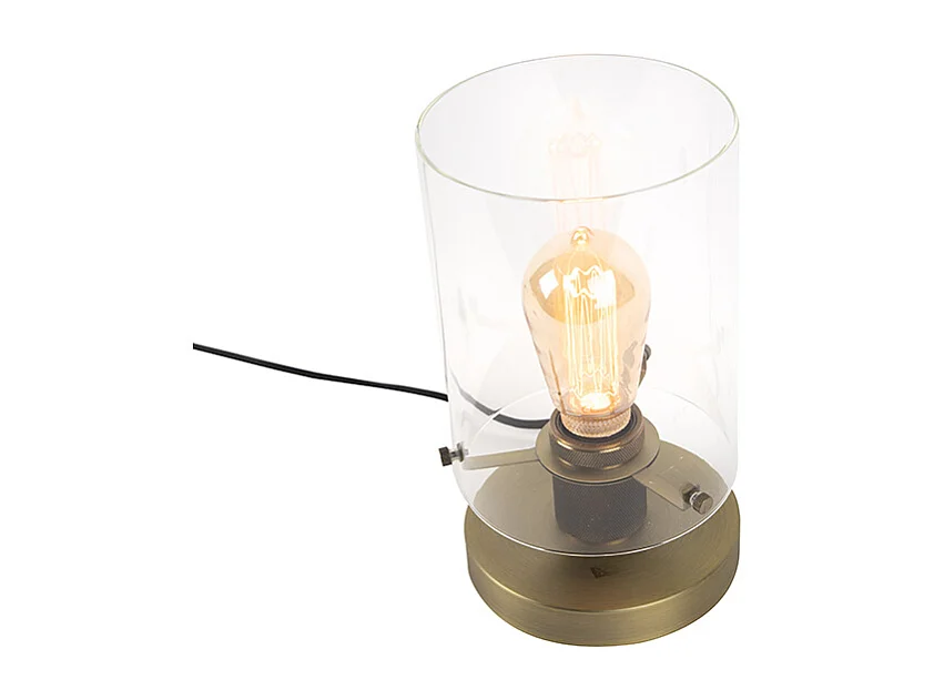 Lampe de table scandinave bronze avec verre - Dôme