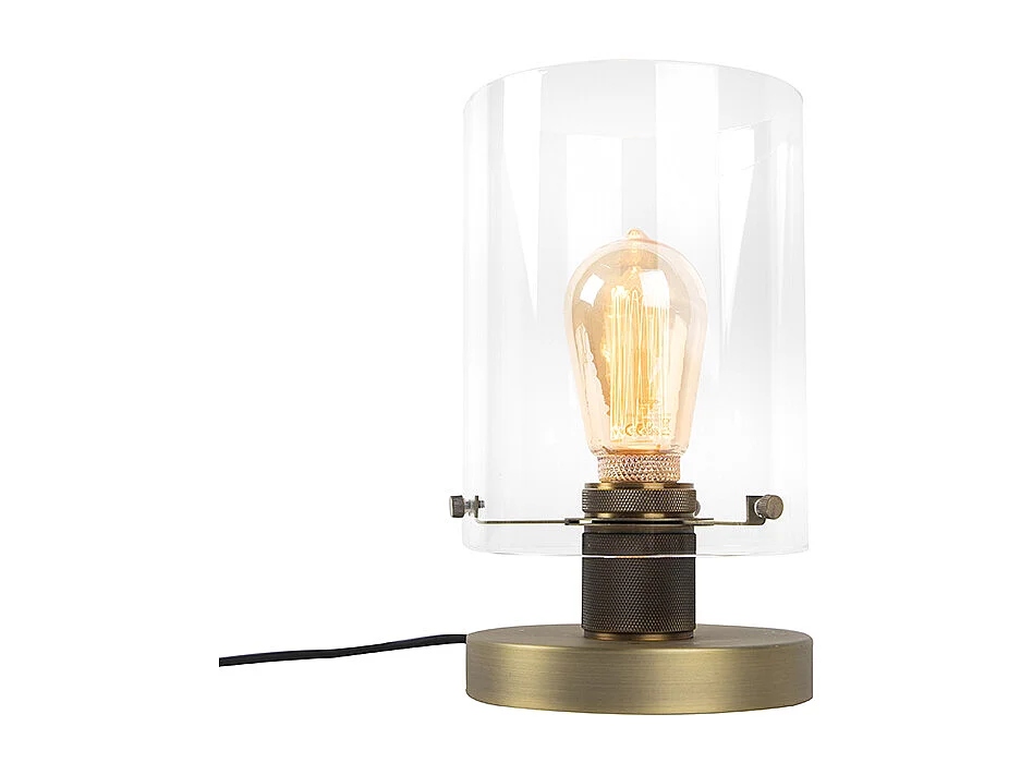 Lampe de table scandinave bronze avec verre - Dôme