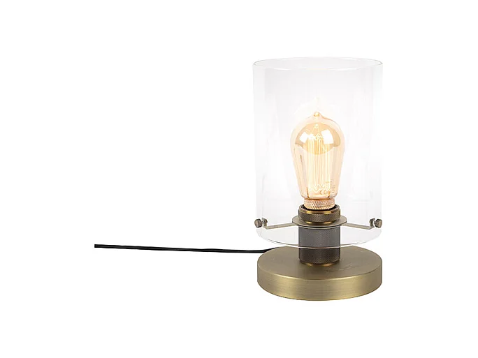 Lampe de table scandinave bronze avec verre - Dôme