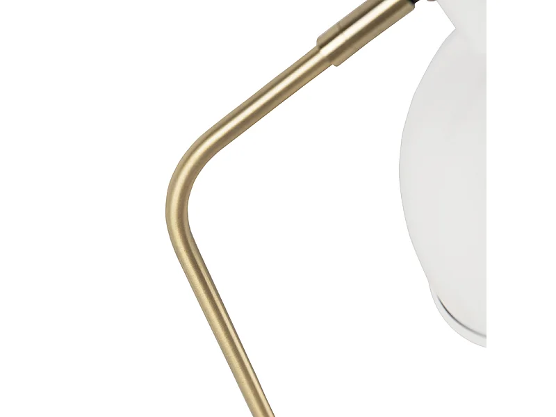 Lampe de table rétro blanche avec bronze - Milou