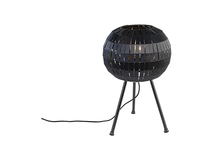 Lampe de table moderne trépied noir - Zoë