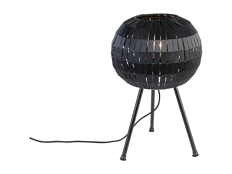 Lampe de table trépied moderne noire - Zoë