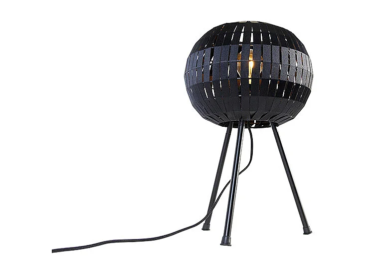 Lampe de table trépied moderne noire - Zoë