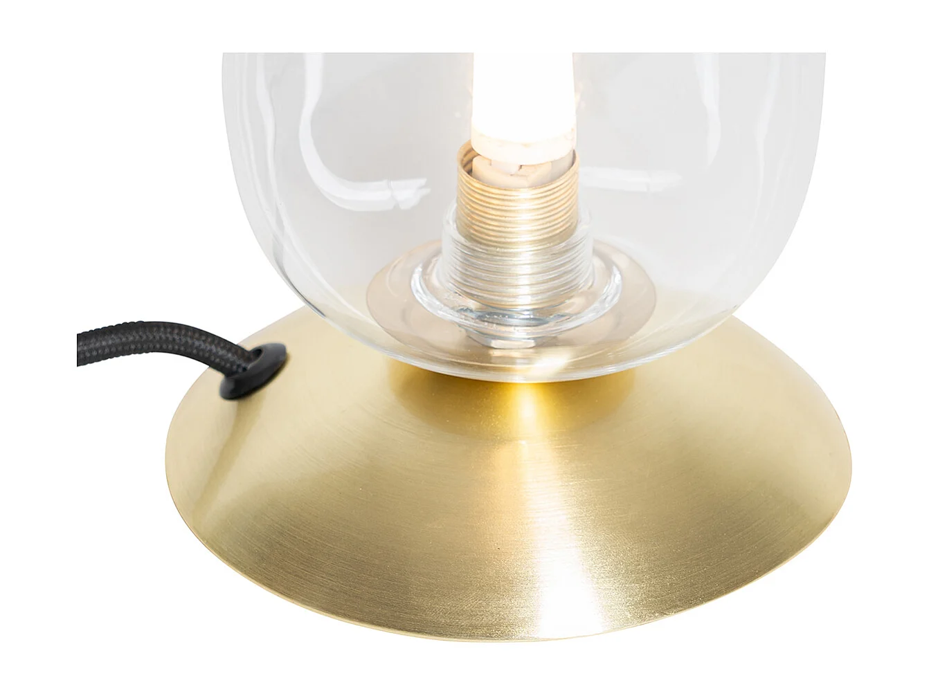 Lampe de table classique or avec verre - Elien