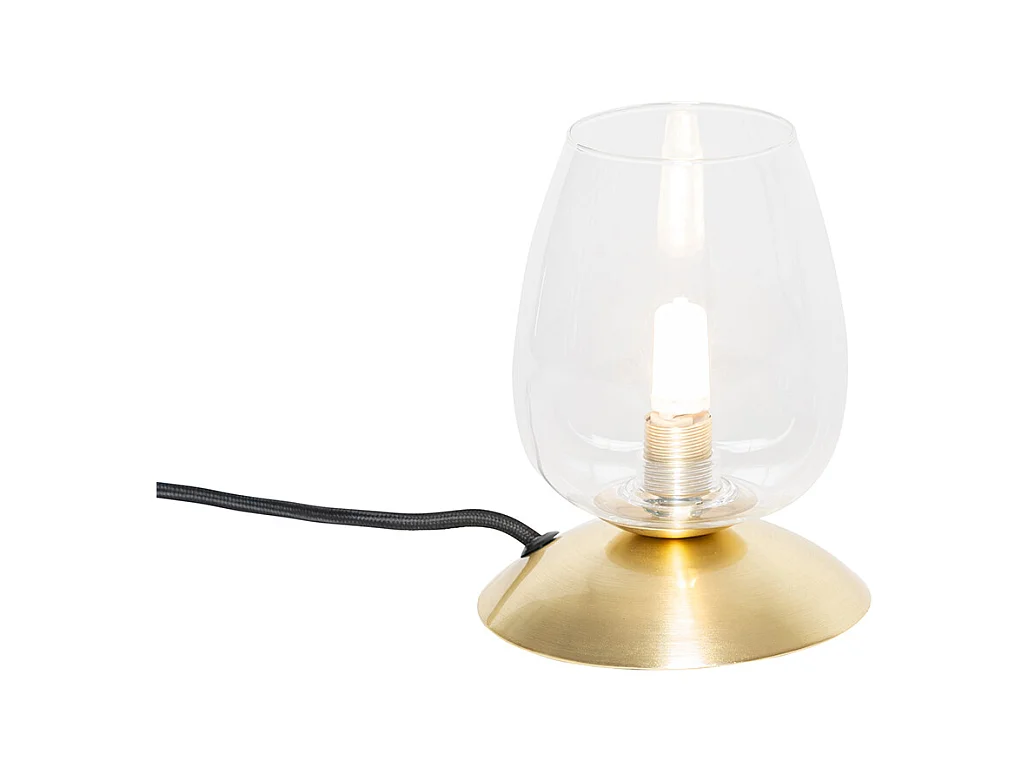 Lampe de table classique or avec verre - Elien