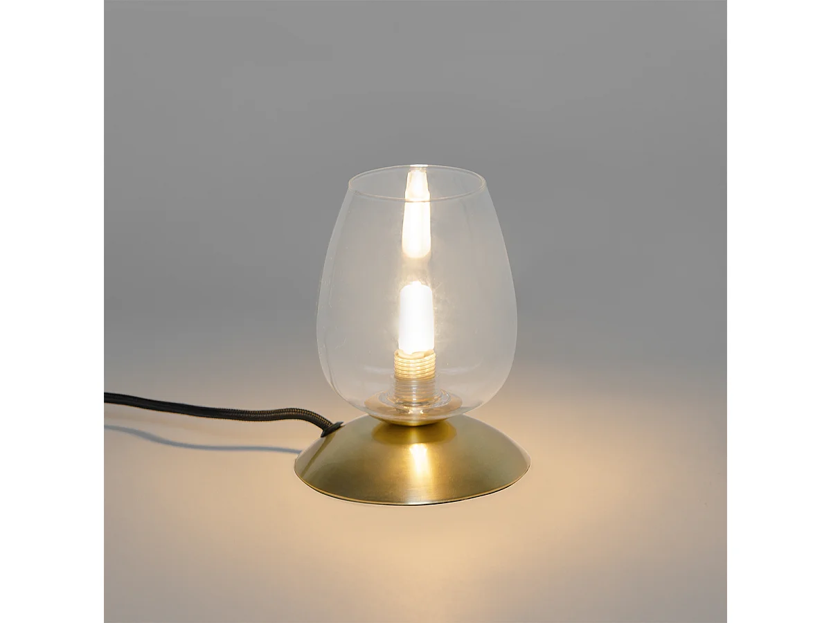 Lampe de table classique dorée avec verre - Elien