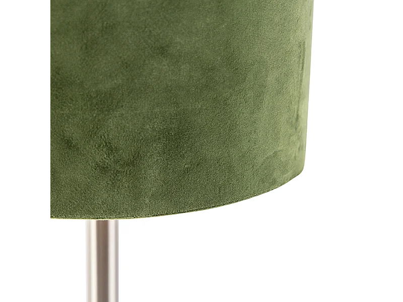 Lampe de table en acier avec abat-jour vert 25 cm - Simplo