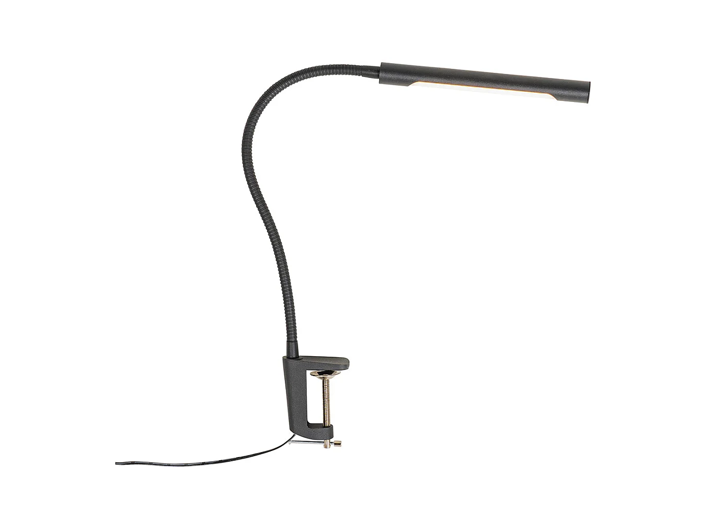 Lampe de bureau à pince noire avec LED avec variateur tactile - Lionard