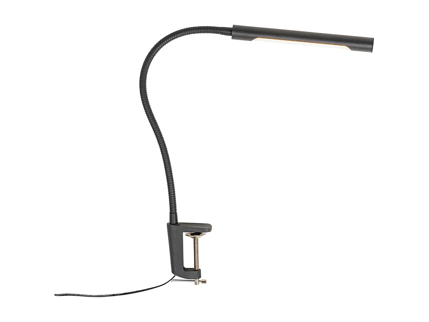 Lampe de bureau à pince noire avec LED et variateur tactile - Lionard
