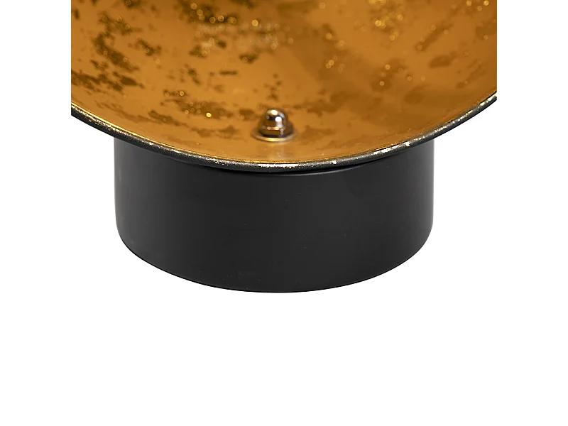 Lampe de table industrielle noire avec intérieur doré - Magna Eglip