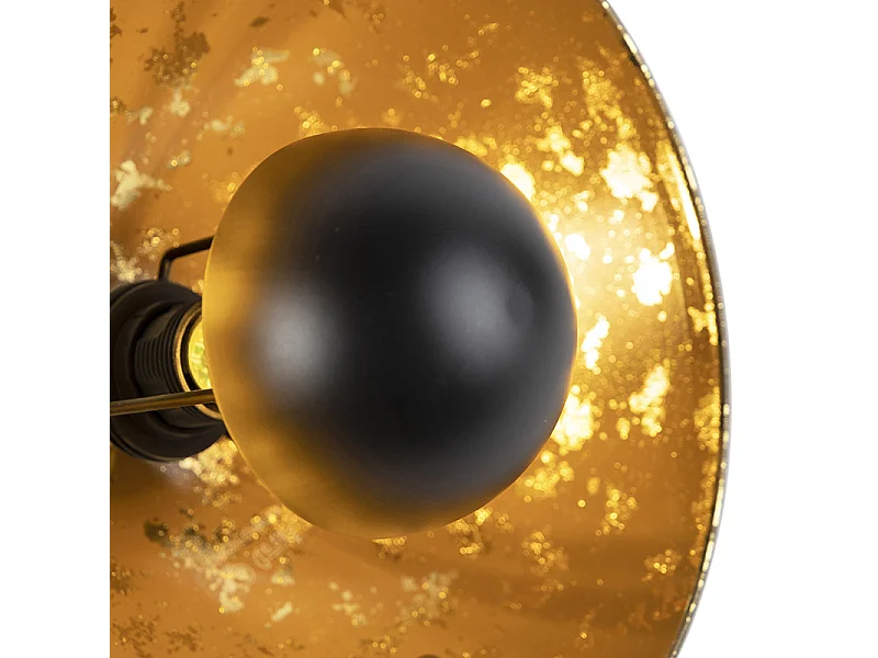 Lampe de table industrielle noire avec intérieur doré - Magna Eglip