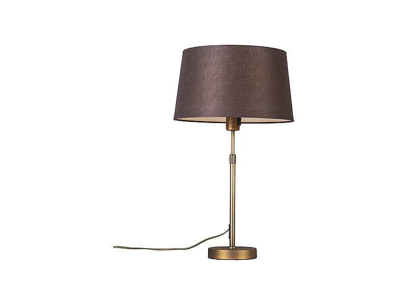 Lampe de table bronze avec abat-jour marron 35 cm réglable - Parte