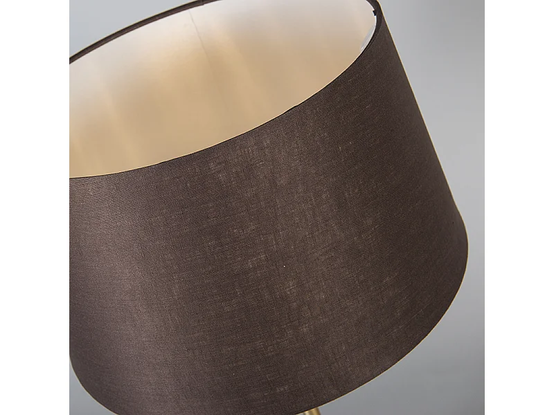 Lampe de table bronze avec abat-jour brun 35 cm réglable - Parte