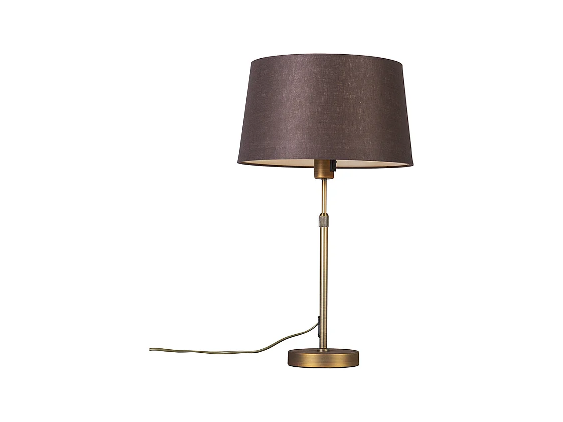 Lampe de table bronze avec abat-jour marron 35 cm réglable - Parte