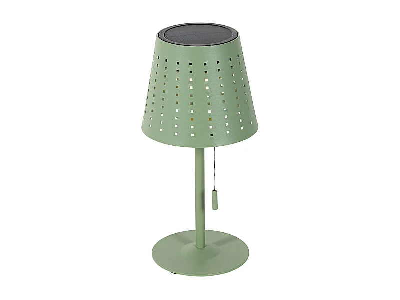Lampe de table d'extérieur verte avec LED dimmable en 3 étapes rechargeable et solaire - Ferre